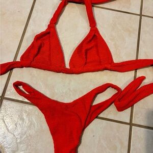 Monday Swimwear- Chili Pepper Crinkle Bikini Set